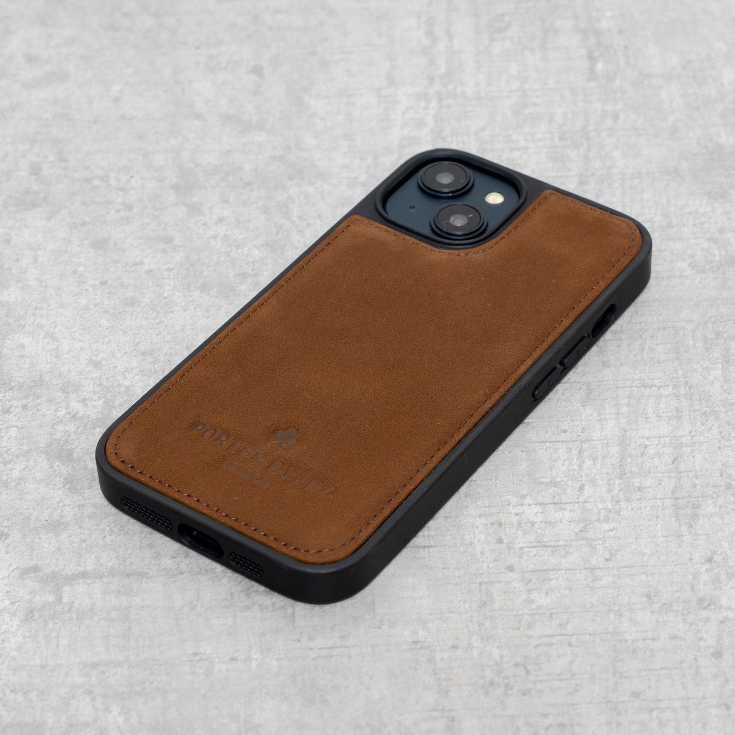 PORTER RILEY - Leather Case for iPhone 15. Premium Genuine Leather Slim Back/Bumper/Shell/Shockproof Case