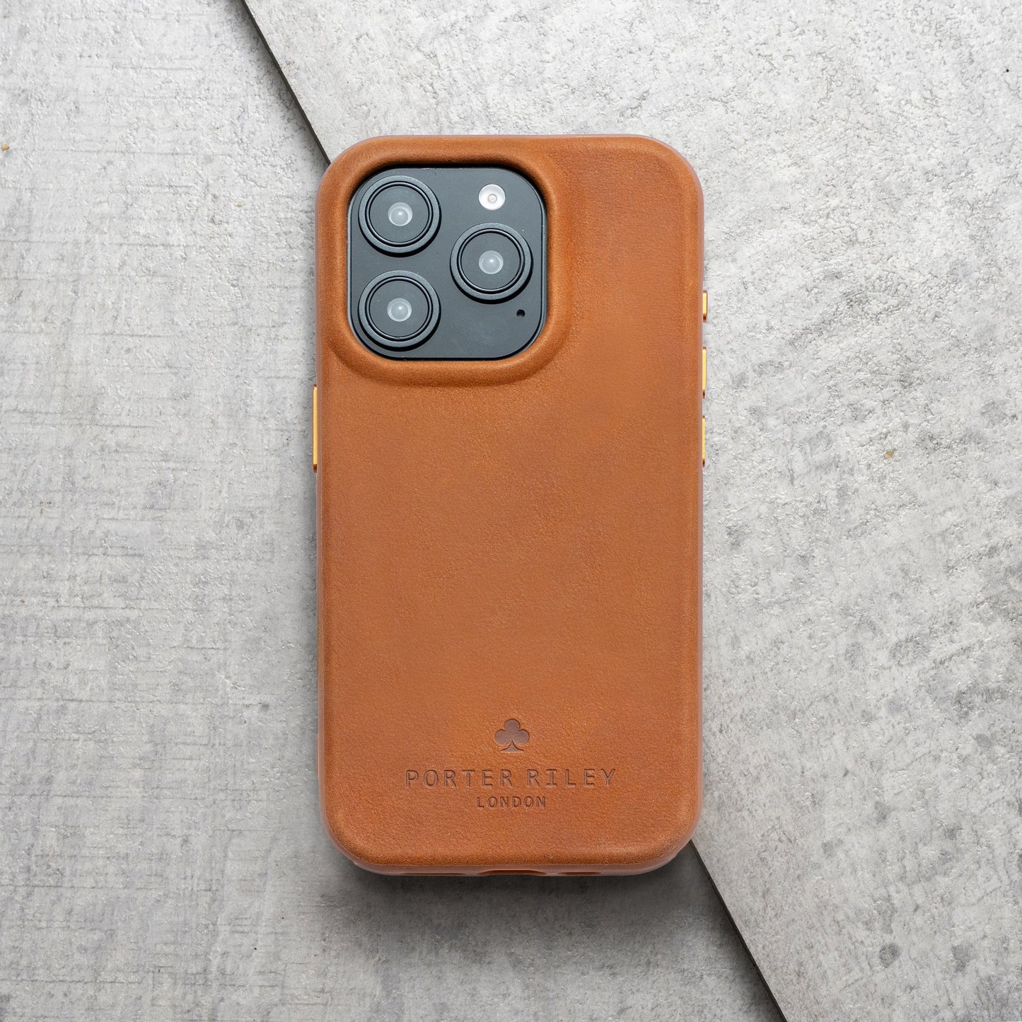 PORTER RILEY - Leather Case for iPhone 15 Pro Max. Premium Genuine Leather Slim Back/Bumper/Shell/Shockproof Case
