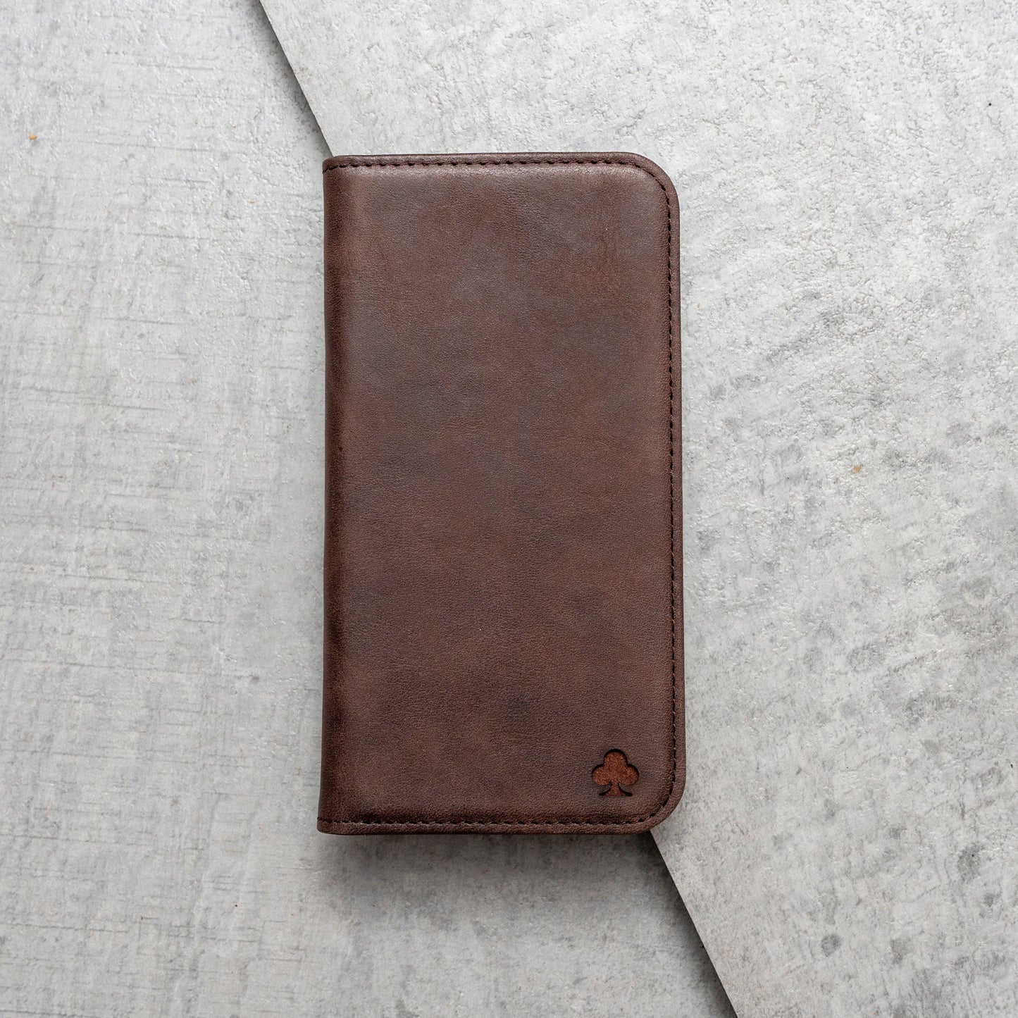 iPhone 5S / 5 Leather Case. Premium Slim Genuine Leather Stand Case/Cover/Wallet (Chocolate Brown)