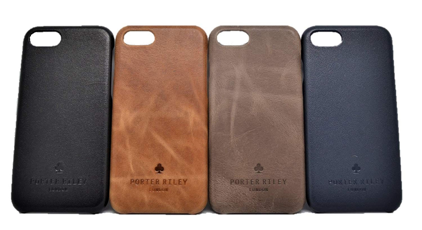 iPhone XR Leather Case. Premium Slimline Back Genuine Leather Case (Pure Black)