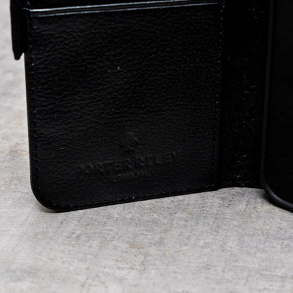 Google Pixel 7 Pro Leather Case. Premium Slim Genuine Leather Stand Case/Cover/Wallet (Black)