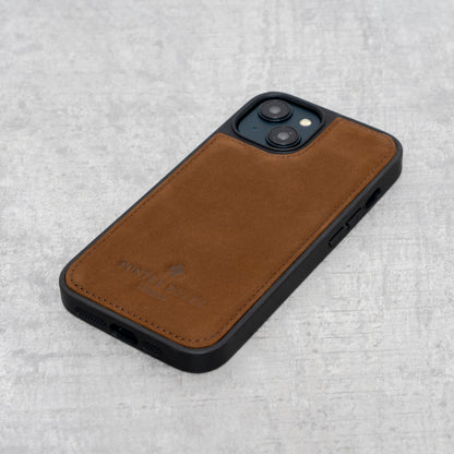 PORTER RILEY - Leather Case for iPhone 14 Pro Max. Premium Genuine Leather Slim Back/Bumper/Shell/Shockproof Case