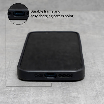 PORTER RILEY - Leather Case for iPhone 15. Premium Genuine Leather Slim Back/Bumper/Shell/Shockproof Case