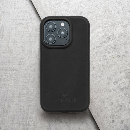 PORTER RILEY - Leather Case for iPhone 15 Pro. Premium Genuine Leather Slim Back/Bumper/Shell/Shockproof Case