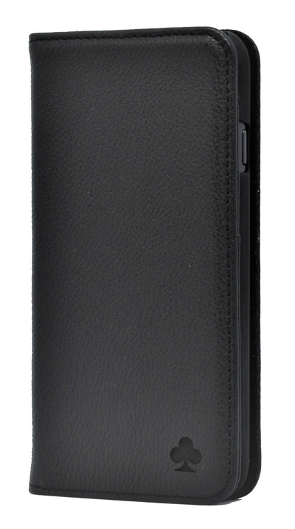 Samsung Galaxy S22 Plus Leather Case. Premium Slim Genuine Leather Stand Case/Cover/Wallet (Black)