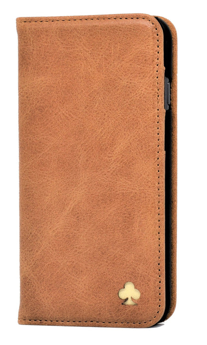 Samsung Galaxy S22 Leather Case. Premium Slim Genuine Leather Stand Case/Cover/Wallet (Tan)