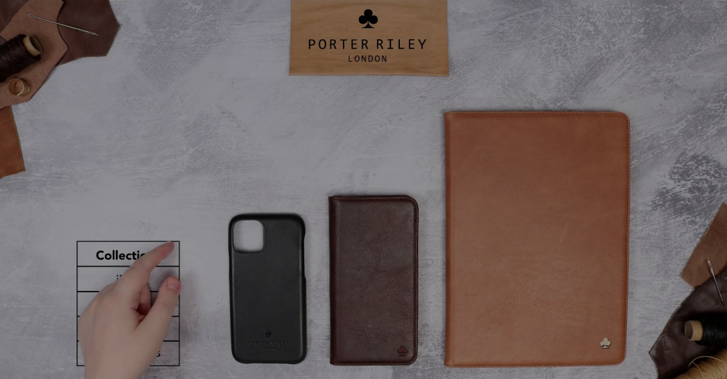 PORTER RILEY - Leather Case for iPhone XR. Premium Genuine Leather