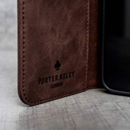 iPhone 11 Pro Leather Case. Premium Slim Genuine Leather Stand Case/Cover/Wallet (Chocolate Brown)