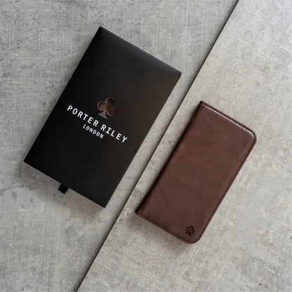 Samsung Galaxy S10 Leather Case. Premium Slim Genuine Leather Stand Case/Cover/Wallet (Chocolate Brown)