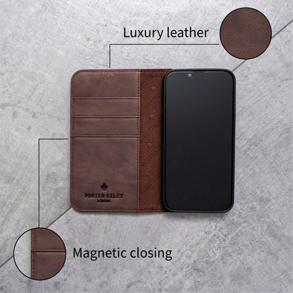 iPhone 5S / 5 Leather Case. Premium Slim Genuine Leather Stand Case/Cover/Wallet (Chocolate Brown)