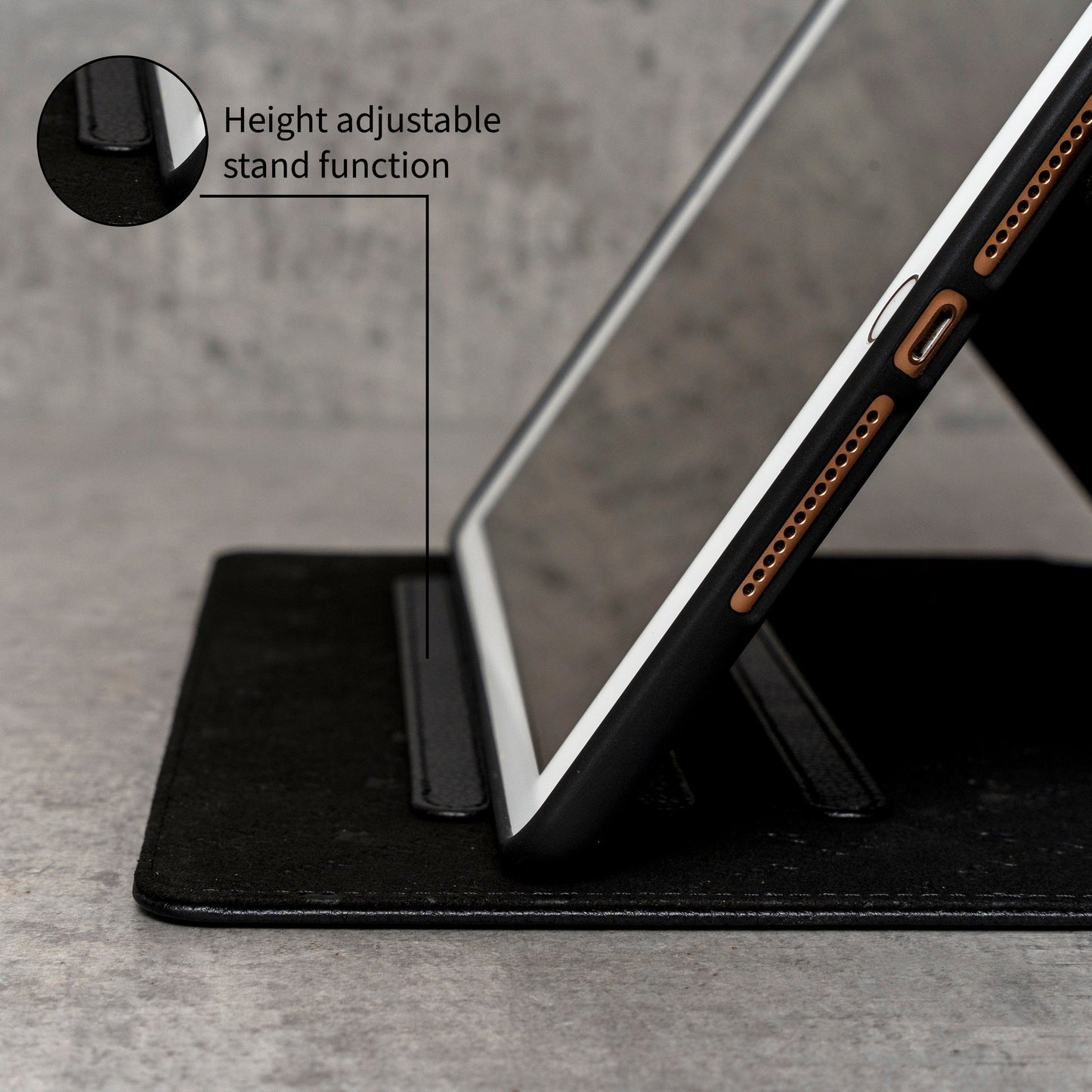 iPad Pro 10.5" (iPad Pro 2) Leather Case. Premium Slim Genuine Leather Stand Case/Cover/Wallet (Pure Black)