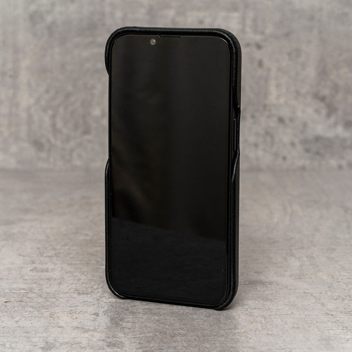 iPhone 11 Pro Max Leather Case. Premium Slimline Back Genuine Leather Case (Pure Black)