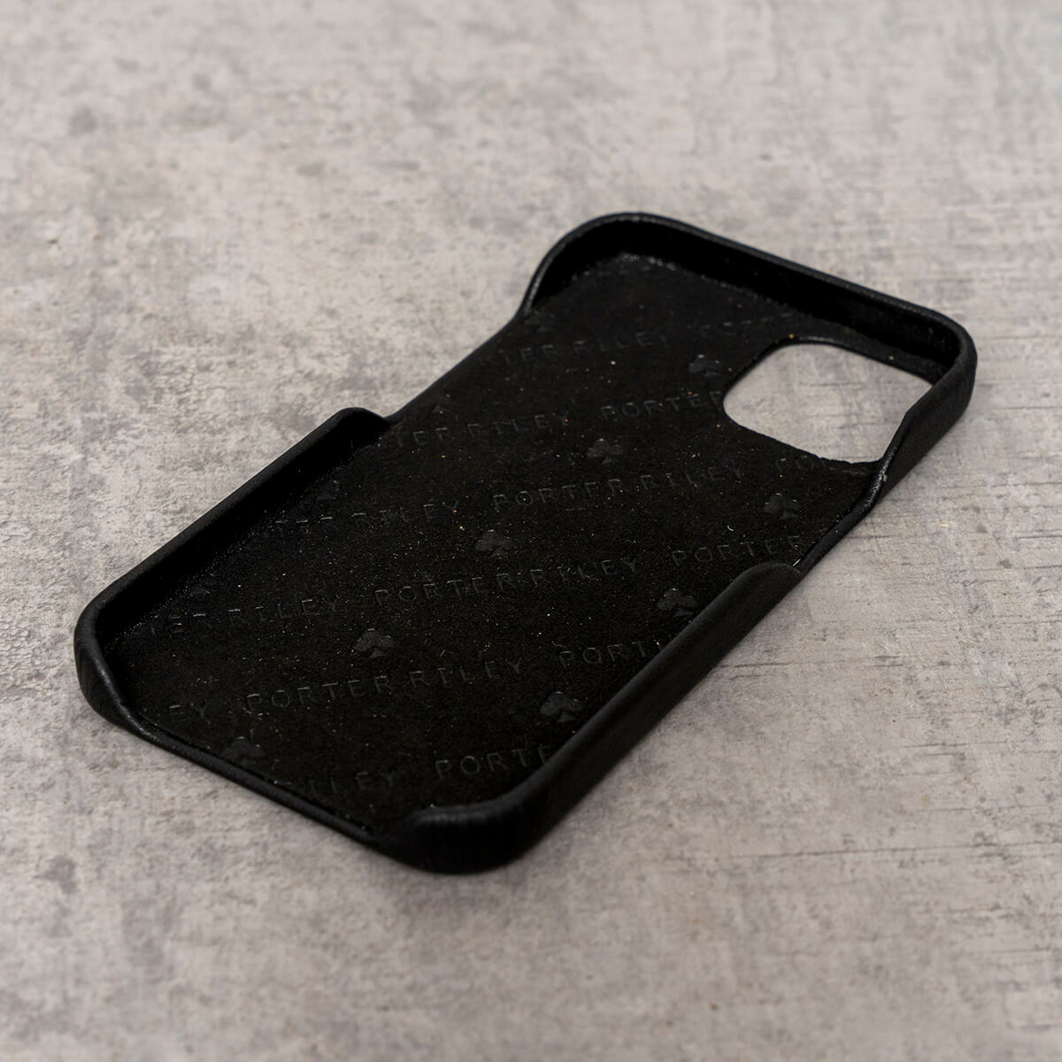 iPhone 11 Pro Leather Case. Premium Slimline Back Genuine Leather Case (Pure Black)