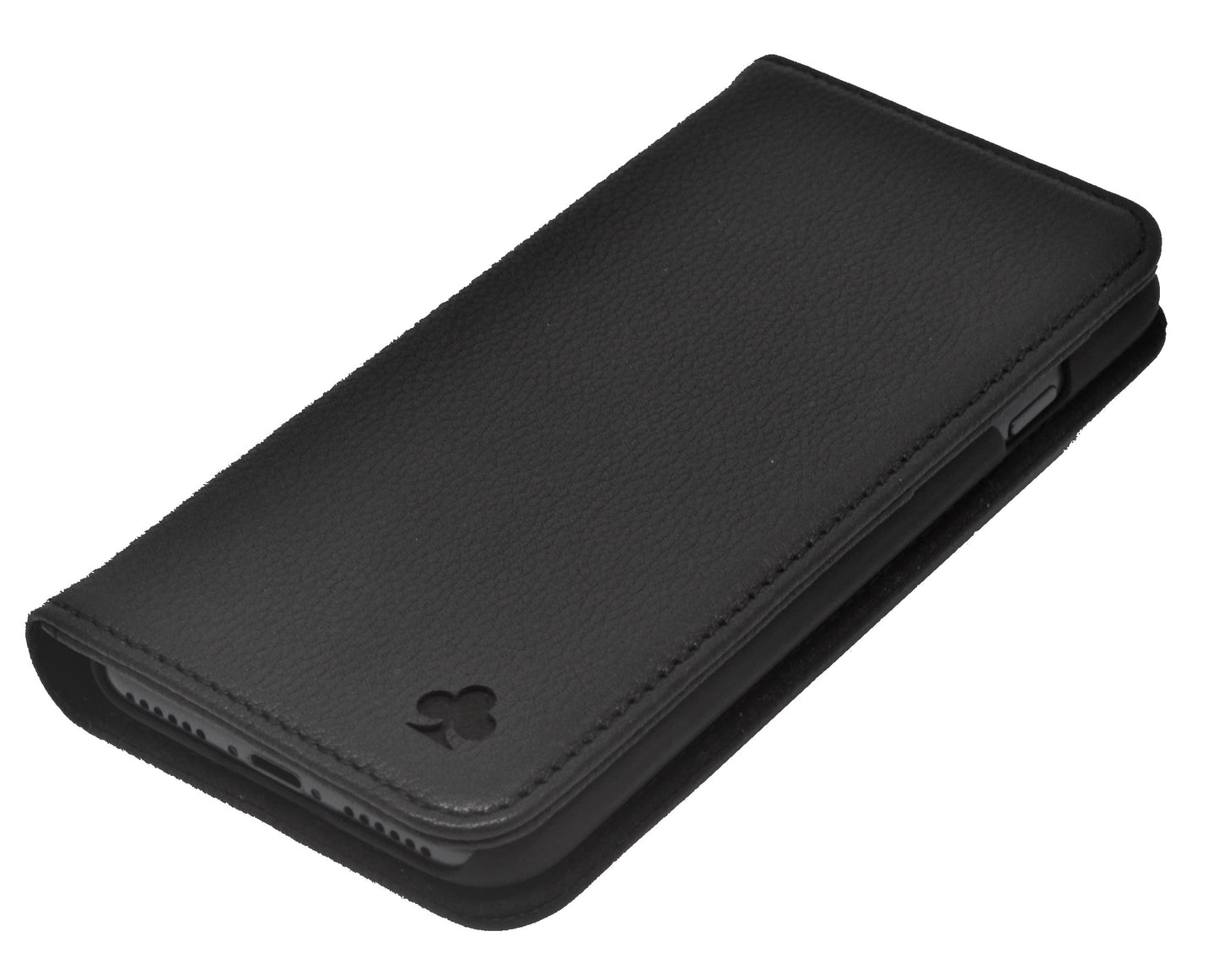 iPhone 12 Pro Max Leather Case. Premium Slim Genuine Leather Stand Case/Cover/Wallet (Black)