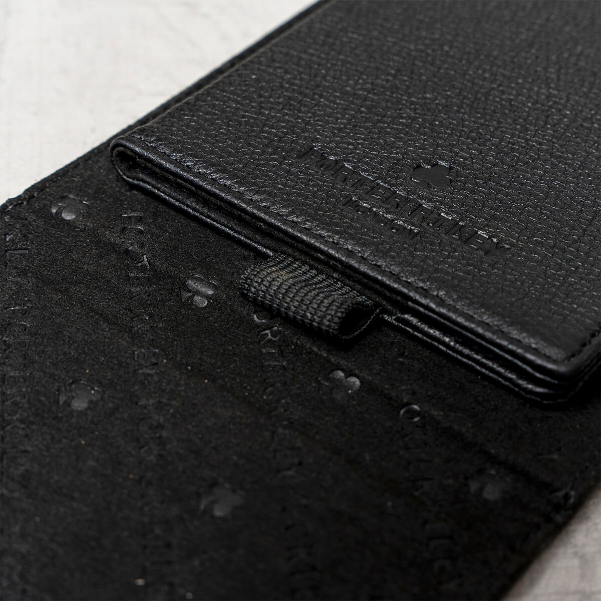 Porter Riley - Golf Scorecard And Yardage Book Holder Flip Wallet Genuine Quality Leather With Detachable Scorecard Holder (Elasticated Pen Loop) - Black