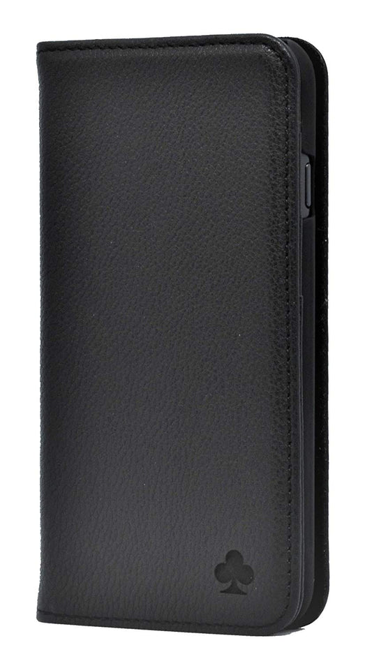 Huawei Mate 10 Pro Leather Case. Premium Slim Genuine Leather Stand Case/Cover/Wallet (Pure Black)