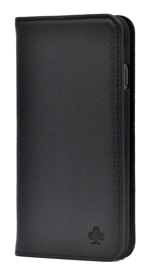 Samsung Galaxy Note 9 Leather Case. Premium Slim Genuine Leather Stand Case/Cover/Wallet (Pure Black)