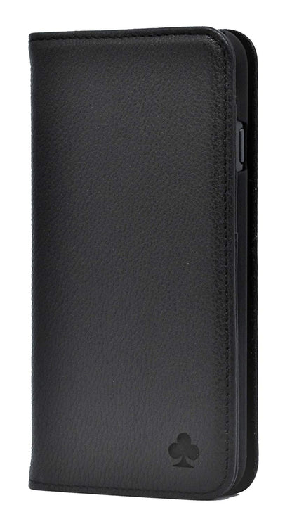 Samsung Galaxy S10 Plus Leather Case. Premium Slim Genuine Leather Stand Case/Cover/Wallet (Pure Black)