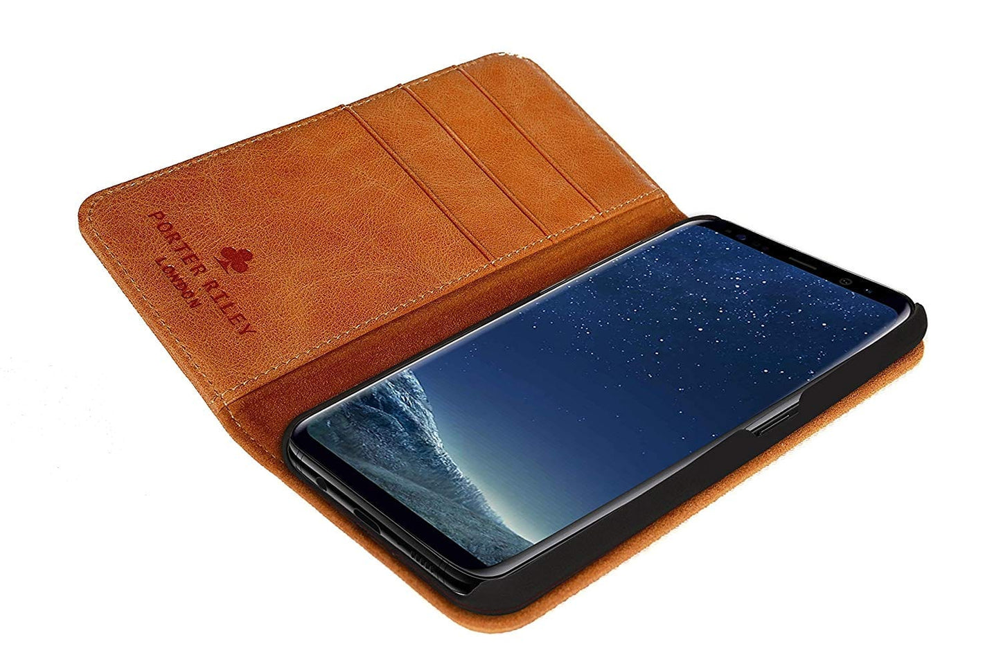 Samsung Galaxy S7 Leather Case. Premium Slim Genuine Leather Stand Case/Cover/Wallet (Tan)