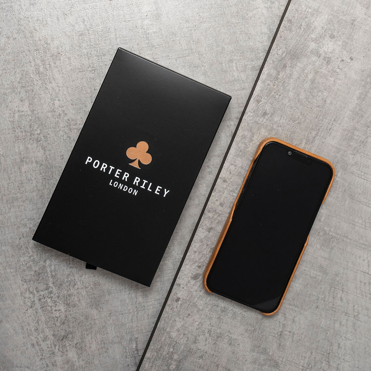 iPhone 13 Leather Case. Premium Slimline Back Genuine Leather Case (Tan)
