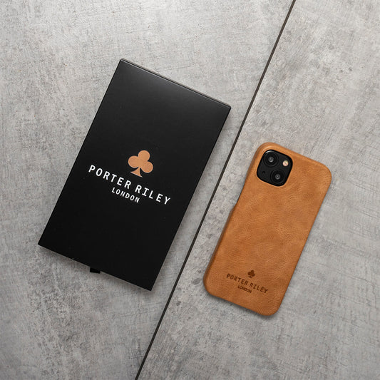 iPhone 11 Leather Case. Premium Slimline Back Genuine Leather Case (Tan)