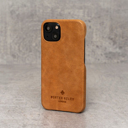 iPhone 11 Pro Max Leather Case. Premium Slimline Back Genuine Leather Case (Tan)