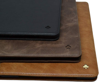 iPad Mini 4 Leather Case. Premium Slim Genuine Leather Stand Case/Cover/Wallet (Chocolate Brown)