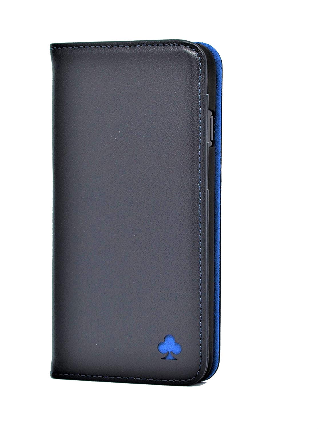 iPhone 6 / 6S Leather Case. Premium Slim Genuine Leather Stand Case/Cover/Wallet (Navy & Blue)