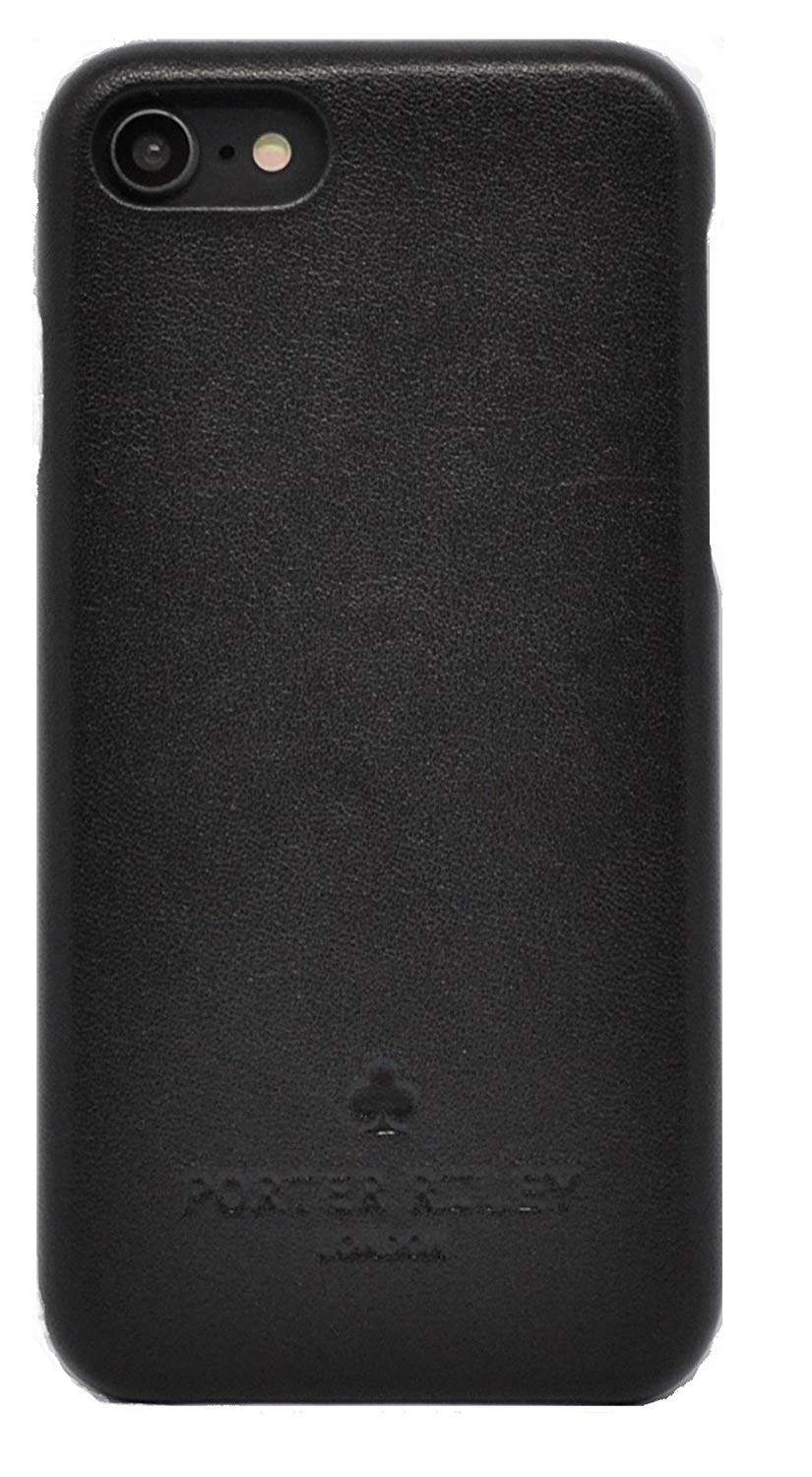 iPhone 6 / 6S Leather Case. Premium Slimline Back Genuine Leather Case (Black)