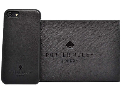iPhone 6 / 6S Leather Case. Premium Slimline Back Genuine Leather Case (Black)