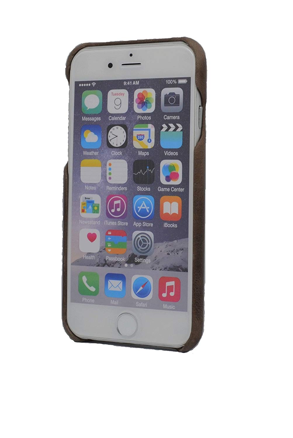 iPhone 6 / 6S Leather Case. Premium Slimline Back Genuine Leather Case (Chocolate Brown)