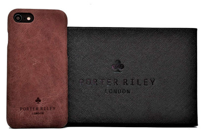iPhone SE 2020 & iPhone 7 / 8 Leather Case. Premium Slimline Back Genuine Leather Case (Chocolate Brown)