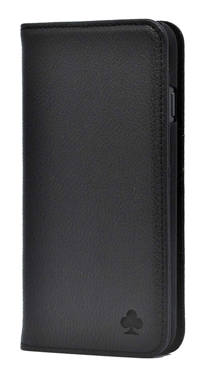 iPhone 7 Plus / 8 Plus Leather Case. Premium Slim Genuine Leather Stand Case/Cover/Wallet (Black)