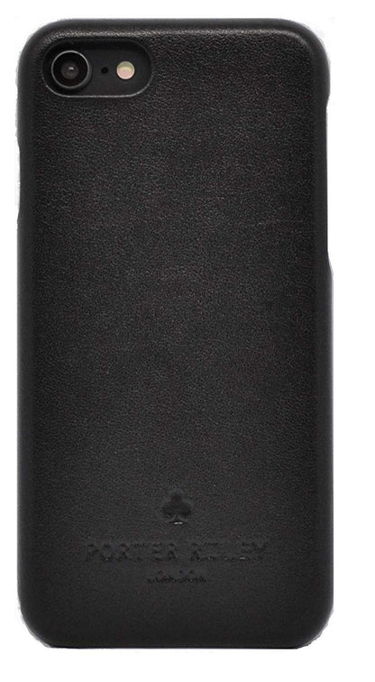 iPhone 7 Plus / 8 Plus Leather Case. Premium Slimline Back Genuine Leather Case (Black)