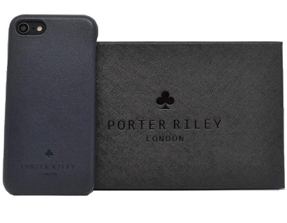 iPhone 7 Plus / 8 Plus Leather Case. Premium Slimline Back Genuine Leather Case (Navy Blue)