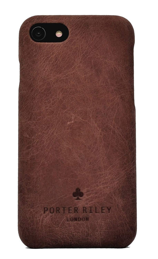 iPhone 7 Plus / 8 Plus Leather Case. Premium Slimline Back Genuine Leather Case (Chocolate Brown)